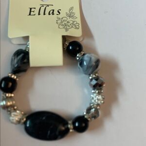 Ella Midnight Black and Shimmering Silver Bracelet